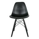 Ver imagem 3 de Conjunto Com 4 Cadeiras Eames Preta Empório Tiffany Base Em Polipropileno
