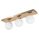 Ver imagem 2 de Lustre Luminária Retangular Triplo New Cobre Orby Bolinha