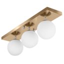 Ver imagem 1 de Lustre Luminária Retangular Triplo New Cobre Orby Bolinha