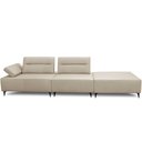 Ver imagem 2 de Sofá 4 Lugares com Puff para Sala Living 317cm Modular Pés Industrial Oslo L06 Couro Bege Areia - Ly