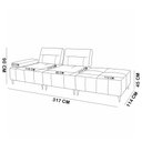 Ver imagem 6 de Sofá 4 Lugares com Puff para Sala Living 317cm Modular Pés Industrial Oslo L06 Couro Bege Areia - Ly