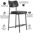 Ver imagem 3 de Kit 06 Banquetas Baixa Bar Cozinha Sala de Jantar Preto Elira L02 Couríssimo Preto - Lyam Decor