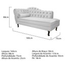 Ver imagem 5 de Kit Diva Recamier Diana 160cm Lado Direito e 01 Poltrona Classic Suede Branco - ADJ Decor