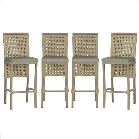 4 Banqueta em Alumínio Roma Fendi Corda Náutica Tecido 8