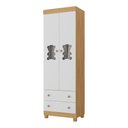 Ver imagem 2 de Guarda-roupa Infantil 62cm 2 Portas com Vidro e 2 Gavetas Fofura Multimóveis Mp4481 Madeirado/
