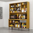 Ver imagem 3 de Armário Cozinha Naya 6 Pts 1gvt Nicho Decorativo Mobilihouse Cinamomo/cinza Acetinado