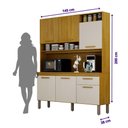 Ver imagem 4 de Armário Cozinha Naya 6 Pts 1gvt Nicho Decorativo Mobilihouse Cinamomo/cinza Acetinado