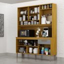 Ver imagem 6 de Armário Cozinha Naya 6 Pts 1gvt Nicho Decorativo Mobilihouse Cinamomo/cinza Acetinado