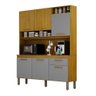 Armário Cozinha Naya 6 Pts 1gvt Nicho Decorativo Mobilihouse Cinamomo/cinza Acetinado - 2