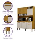 Ver imagem 7 de Armário Cozinha Naya 6 Pts 1gvt Nicho Decorativo Mobilihouse Cinamomo/cinza Acetinado
