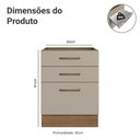 Ver imagem 7 de Balcão de Cozinha Agata 3 Gavetas MDP 60cm Bege Madesa