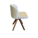 Ver imagem 3 de Cadeira Giratória Madeira Maciça Cor Castanho com Assento Estofado Joana – Exclusiva Linho Palha