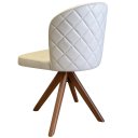 Ver imagem 2 de Cadeira Giratória Madeira Maciça Cor Castanho com Assento Estofado Joana – Exclusiva Linho Palha