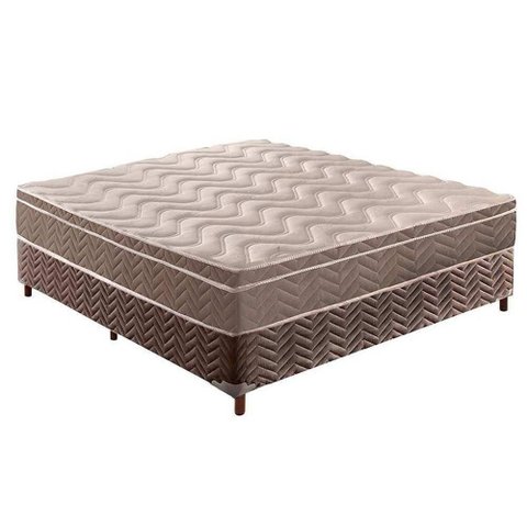 Cama Box Casal: Colchão Anatômico Paropas D28/ep Pasquale + Base Crc Suede Brown(138x188)