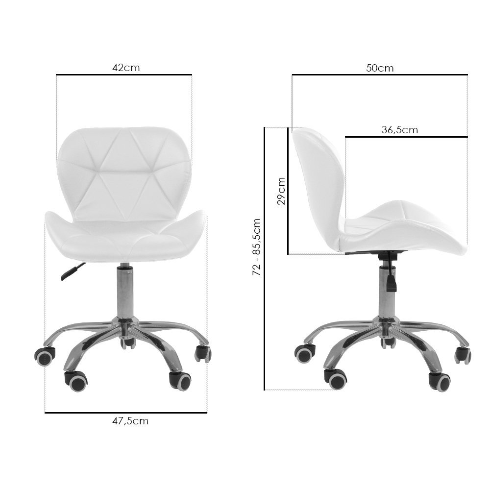 Cadeira Office Eiffel Slim com Base Giratória e Ajustável - Branco - 4