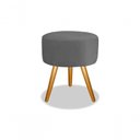 Ver imagem 4 de Kit 2 Puf, Puffs Para Sala E Hall De Entrada Redondo Pé Palito Suede Cinza