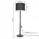 Ver imagem 4 de Luminária de Chão Imperial Base Madeira Detalhe Cobre 160cm Bivolt - Gelo