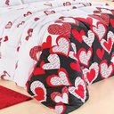 Ver imagem 2 de Kit Cobre Leito Colcha Encatare Casal 3 Peças Percal 200 Fios 100% Algodão - Love