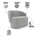 Ver imagem 3 de Sofá Namoradeira com Poltrona e Puff Orgânico Sala Malu Suede M11 - D’Rossi