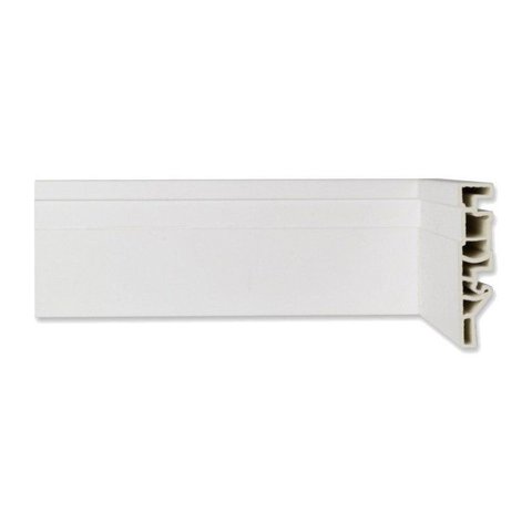Rodapé Frisado 7cm PVC 10mm Metro Linear Barra 225cm Teck Branco