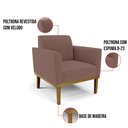 Ver imagem 7 de Kit 2 Poltronas Base de Madeira Fixa Castanho Marisa Veludo D03 - D'Rossi Rose