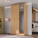 Ver imagem 1 de Roupeiro Ravi em Mdf 3 Portas com Reflecta 120,5x232,2cm Olmo 1120