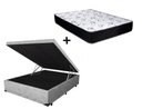 Ver imagem 1 de Cama Box Baú Casal Conforto Suede Cinza + Colchão Casal Conforto Espuma D33 Com EPS 16x138x188
