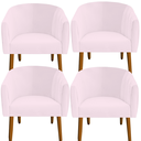 Ver imagem 1 de kit 04 Poltrona Julia Decoração Salão Cadeira Escritório Recepção Estar Amamentação Suede Rosa Bebê