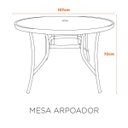 Ver imagem 2 de Mesa Area Externa com Espaço Central para Ombrelone Arpoador Fratini