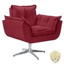 Ver imagem 1 de Poltrona Opalla Giratória Alumínio Suede Bordô