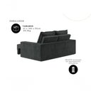 Ver imagem 2 de Sofá Aurora 2 Lugares Retrátil e Reclinável 140cm Preto Suede