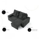 Ver imagem 3 de Sofá Aurora 2 Lugares Retrátil e Reclinável 140cm Preto Suede