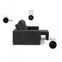 Ver imagem 4 de Sofá Aurora 2 Lugares Retrátil e Reclinável 140cm Preto Suede