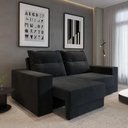 Ver imagem 1 de Sofá Aurora 2 Lugares Retrátil e Reclinável 140cm Preto Suede