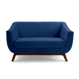 Sofá 2 Lugares Odeon D07 140cm Base Madeira Veludo Marinho - D'rossi Drossi - 2