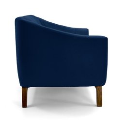 Sofá 2 Lugares Odeon D07 140cm Base Madeira Veludo Marinho - D'rossi Drossi - 4