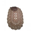 Ver imagem 1 de Tapete Crochê Oval Sala Quarto Banheiro Cozinha Marrom 75x50