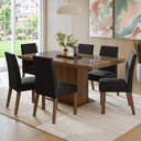 Ver imagem 1 de Conjunto Sala de Jantar Tampo de Vidro 6 Cadeiras Rustic/Oxford Alba Madesa