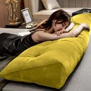 Ver imagem 2 de Almofada Cabeceira Para Leitura Na Cama Mel Solteiro 90 cm Suede Amarelo - LM DECOR