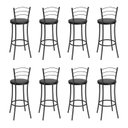 Ver imagem 5 de Kit 8 Banquetas Altas Pretas com Assento Estofado e Encosto para Bancada Cozinha Preto