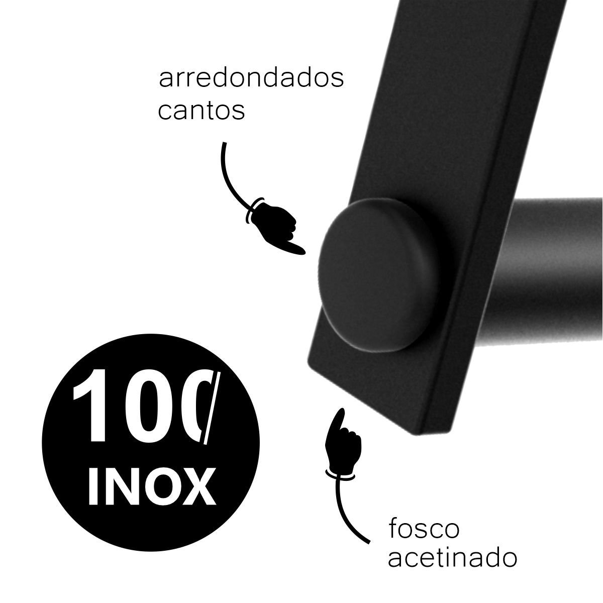 Cabide para Banheiro Acessório Porta Toalha Suporte Grego Metal Preto Fosco Modelo Patmos - 3