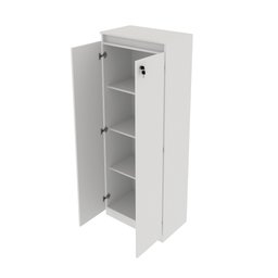 Armário Estante para Escritório com 2 Portas e Chave Branco - 4
