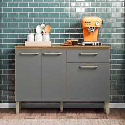Balcão de Cozinha Ambiente Versalhes Freijó Gris - Kits Paraná - 1