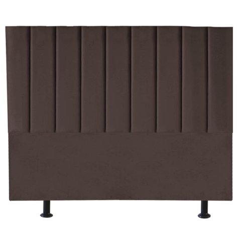 Cabeceira Cama Box King Estofada Carla 195cm Linho:marrom