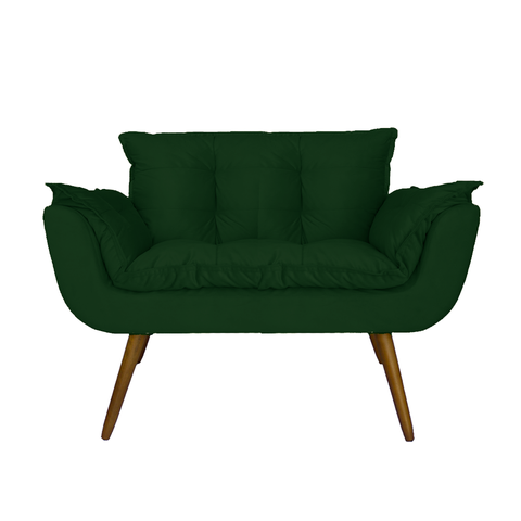 Namoradeira Poltrona Sofá 2 Lugares Sala de Estar Opala Suede Verde - LM DECOR