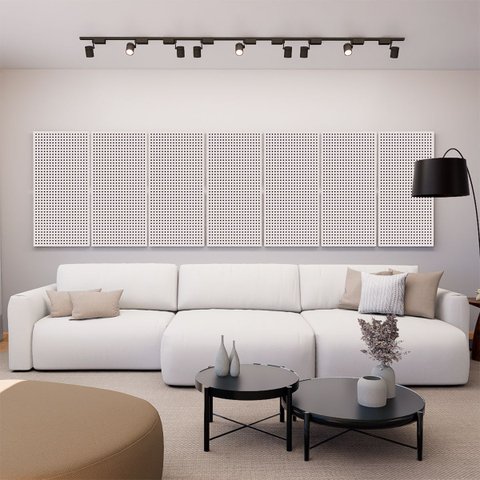 Painel Acústico Absorvedor Decorativo 120x60 Skal 8 Maestra Acústica:branco