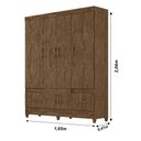 Ver imagem 6 de Guarda Roupa Casal Ms912 4 Portas 2 Gavetas Castanho Wood - Moval