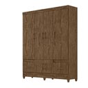 Ver imagem 4 de Guarda Roupa Casal Ms912 4 Portas 2 Gavetas Castanho Wood - Moval