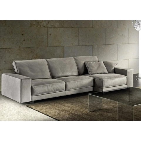 Sofá 4 Lugares 2,93m X 1,40m, Revestimento em Veldudo Cinza