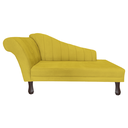 Ver imagem 1 de Recamier Divã para Sala Cecilia Pés Retro Tabaco 1.60cm Suede Amarelo - Incasa Decor